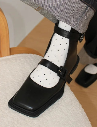 SQUARE STRAP ANKLE BOOTS